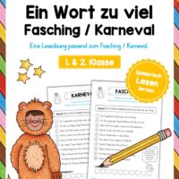 Leseübung Fasching/Karneval: Ein Wort zu viel