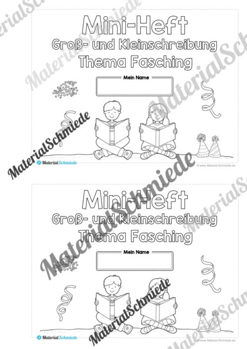 Mini-Heft: Groß- und Kleinschreibung (Fasching/Karneval) - Arbeitsblatt 01