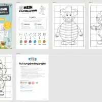 Ausmalbild Kachelclown (Fasching / Karneval) - Überblick