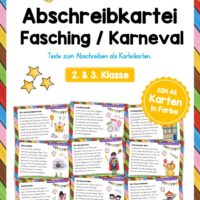 Abschreibkarten: Thema Fasching/Karneval (12 Karten)