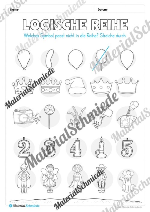 Lese- & Rätselheft zum Fasching/Karneval (1. & 2. Klasse) - Arbeitsblatt 03