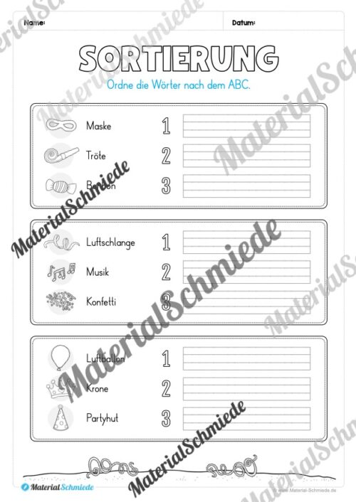 Lese- & Rätselheft zum Fasching/Karneval (1. & 2. Klasse) - Arbeitsblatt 08
