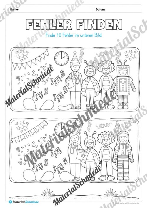 Lese- & Rätselheft zum Fasching/Karneval (1. & 2. Klasse) - Arbeitsblatt 11