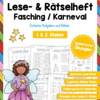 Lese- & Rätselheft zum Fasching/Karneval (1. & 2. Klasse)