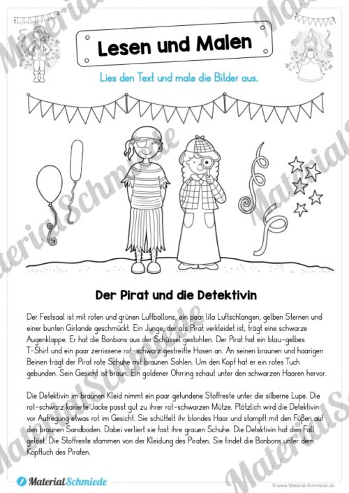 Lesen & Malen zum Fasching / Karneval (Vorschau 03)