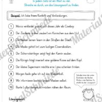 10 Leseübungen zum Fasching / Karneval (Ein Wort zu viel)