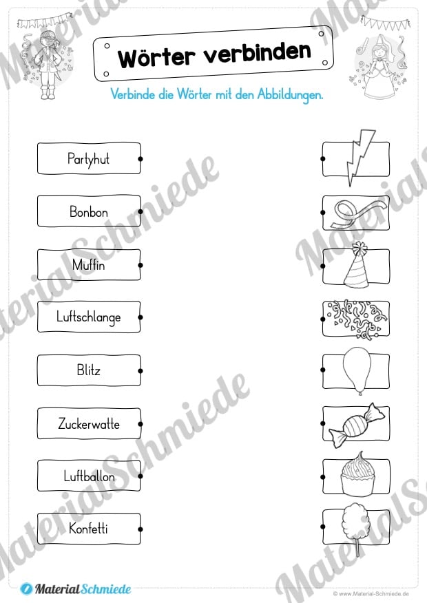 Materialpaket Fasching / Karneval: Deutsch 1. & 2. Klasse (Vorschau 02)