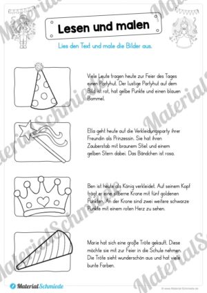 Materialpaket Fasching / Karneval: Deutsch 1. & 2. Klasse (Vorschau 03)