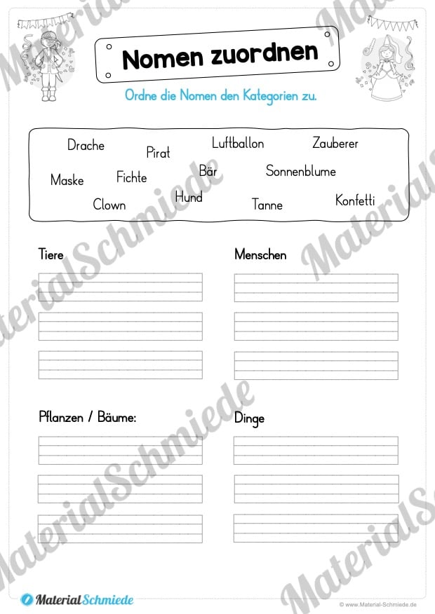 Materialpaket Fasching / Karneval: Deutsch 1. & 2. Klasse (Vorschau 04)