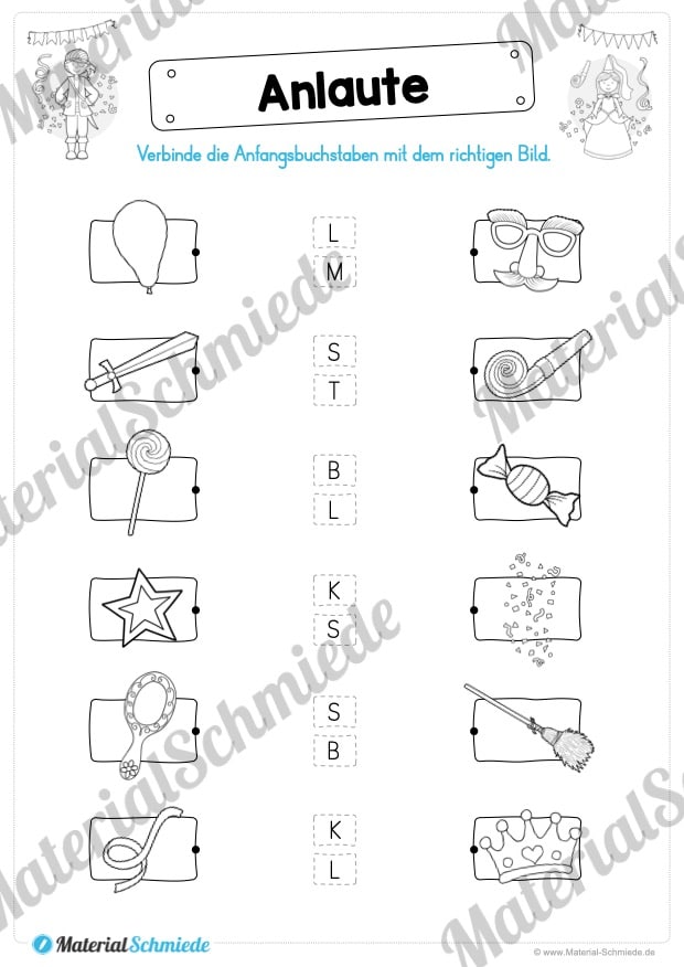 Materialpaket Fasching / Karneval: Deutsch 1. & 2. Klasse (Vorschau 08)