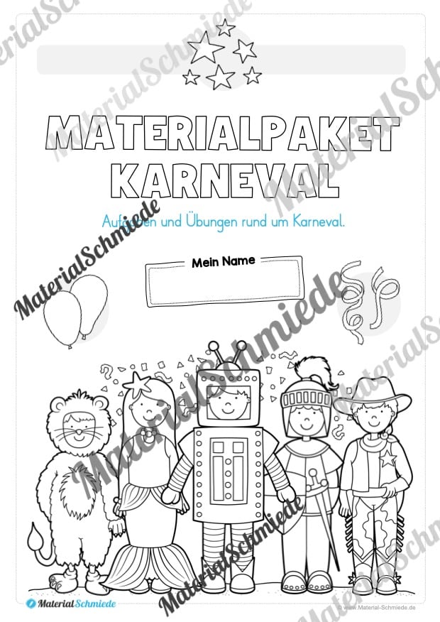 Materialpaket Fasching / Karneval: 1. Klasse (Vorschau 02)