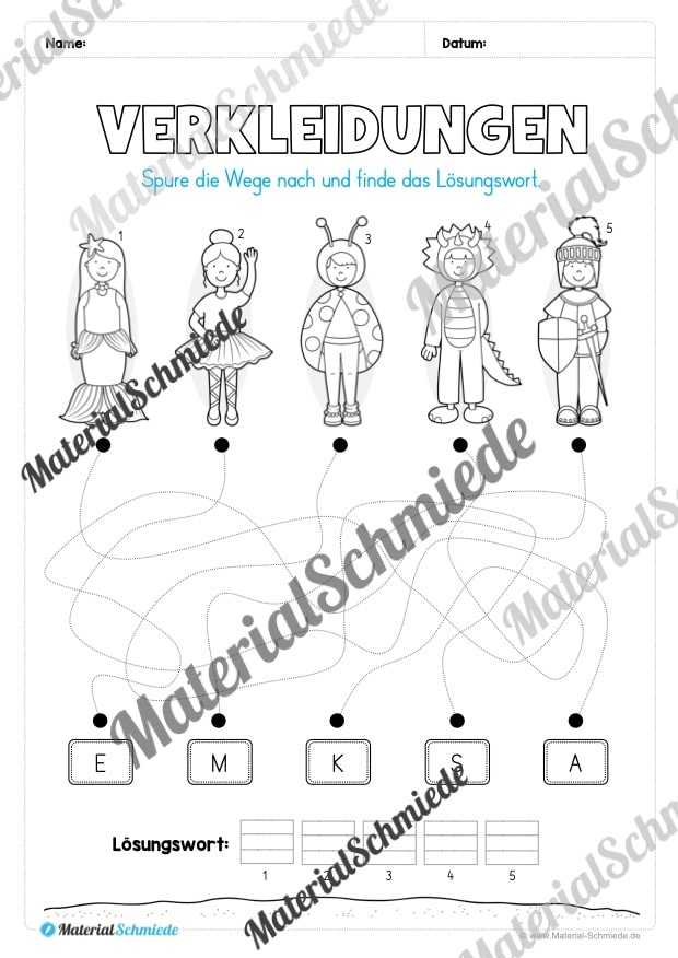 Materialpaket Fasching / Karneval: 1. Klasse (Vorschau 10)