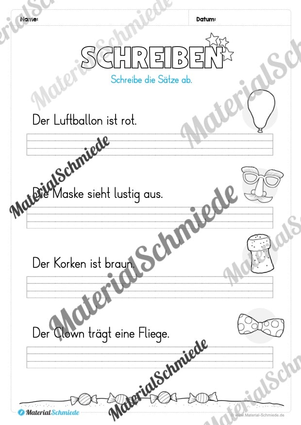 Materialpaket Fasching / Karneval: 1. Klasse (Vorschau 23)