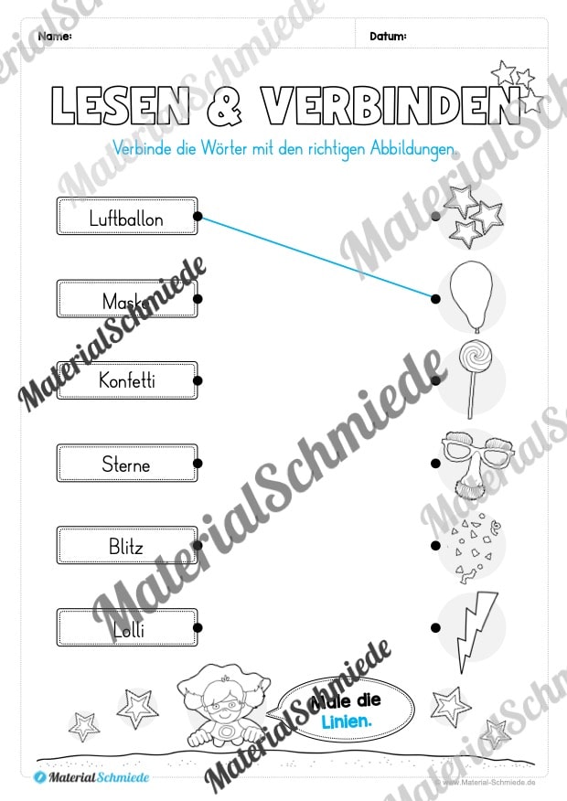 Materialpaket Fasching / Karneval: 1. Klasse (Vorschau 26)