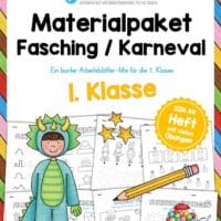 Materialpaket Fasching / Karneval: 1. Klasse (25 Arbeitsblätter)