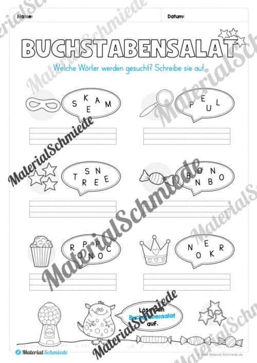 Materialpaket Fasching / Karneval: 2. Klasse (Vorschau 05)