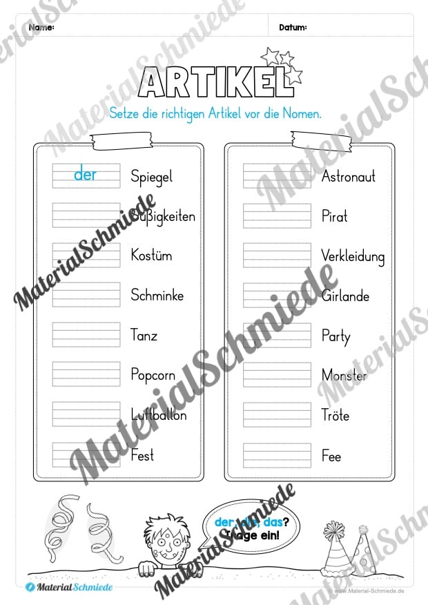 Materialpaket Fasching / Karneval: 2. Klasse (Vorschau 07)