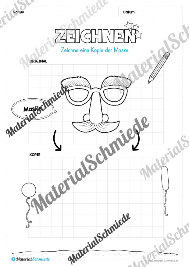 Materialpaket Fasching / Karneval: 2. Klasse (Vorschau 20)