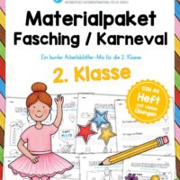 Materialpaket Fasching / Karneval: 2. Klasse (25 Arbeitsblätter)
