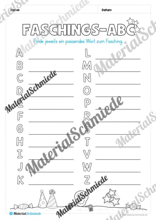 Materialpaket Fasching / Karneval: 3. Klasse (Vorschau 07)