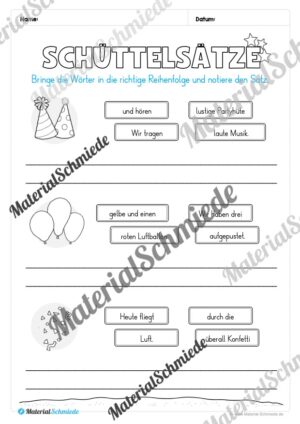 Materialpaket Fasching / Karneval: 3. Klasse (Vorschau 13)