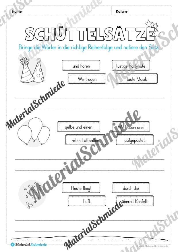 Materialpaket Fasching / Karneval: 3. Klasse (Vorschau 13)