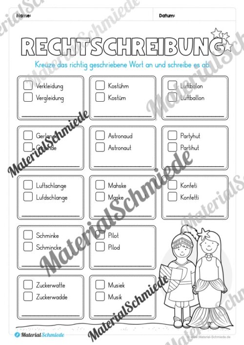 Materialpaket Fasching / Karneval: 3. Klasse (Vorschau 23)