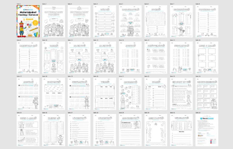 Materialpaket Fasching / Karneval: 3. Klasse (Überblick)