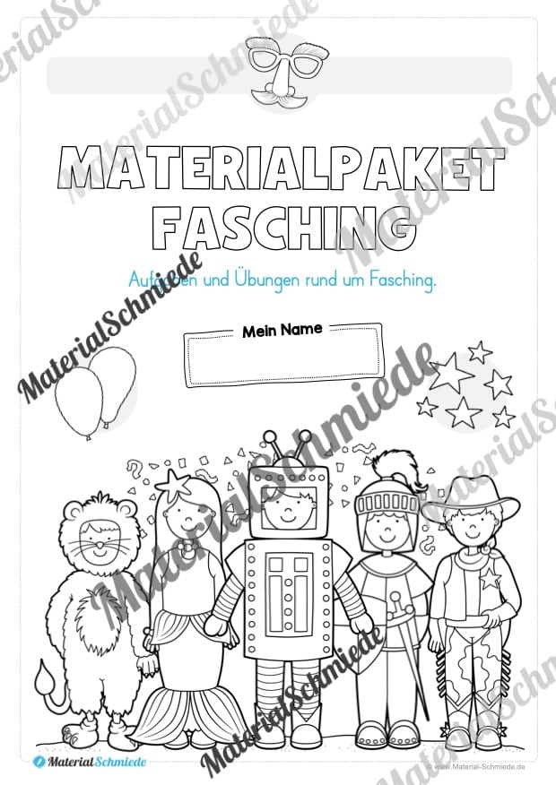 Materialpaket Fasching / Karneval: Vorschule (Vorschau 01)
