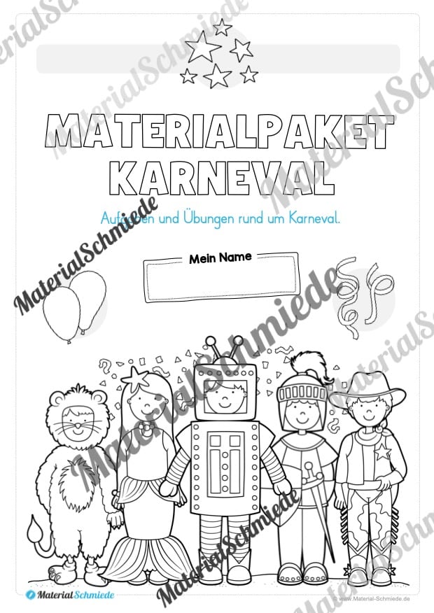 Materialpaket Fasching / Karneval: Vorschule (Vorschau 02)