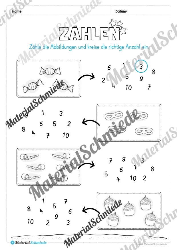 Materialpaket Fasching / Karneval: Vorschule (Vorschau 11)