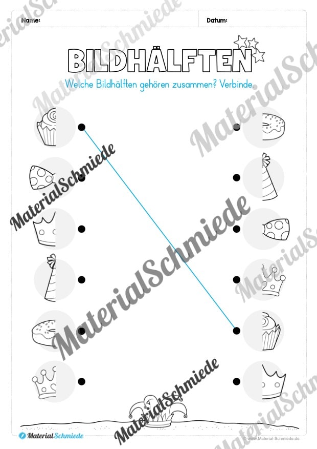 Materialpaket Fasching / Karneval: Vorschule (Vorschau 19)