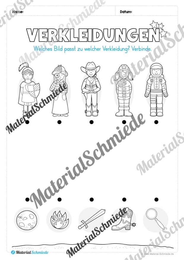 Materialpaket Fasching / Karneval: Vorschule (Vorschau 21)
