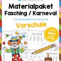 Materialpaket Fasching / Karneval: Vorschule (20 Arbeitsblätter)