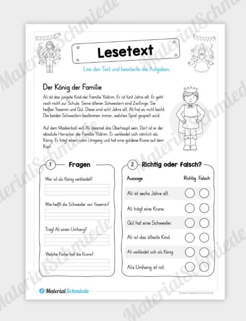 10 Lesetexte zum Thema Fasching & Karneval - Vorschaubild 04