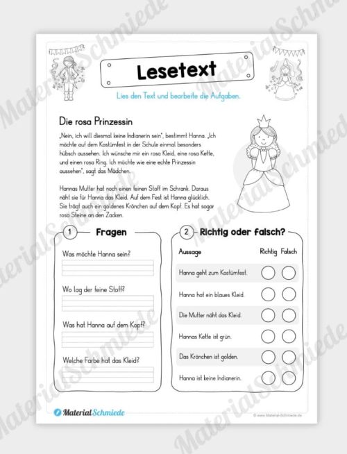 10 Lesetexte zum Thema Fasching & Karneval - Vorschaubild 05