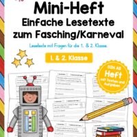 Mini-Heft: Lesetexte Fasching/Karneval (1. & 2. Klasse)