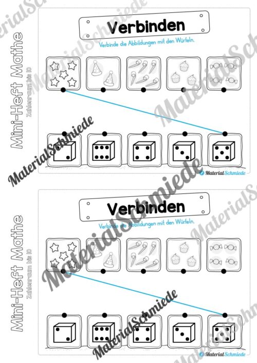 Mini-Heft: Mathe zum Fasching/Karneval (Zahlenraum 10) - Arbeitsblatt 07