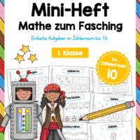 Mini-Heft: Mathe zum Fasching/Karneval (Zahlenraum 10)