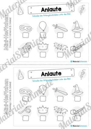 Mini-Heft: Fasching / Karneval für die 1. Klasse (Anlaute)