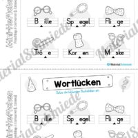 Mini-Heft: Fasching / Karneval für die 1. Klasse (Wortlücken)
