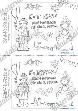 Mini-Heft: Fasching / Karneval für die 3. Klasse (Deckblatt Karneval)