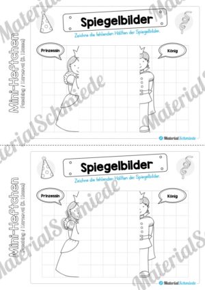 Mini-Heft: Fasching / Karneval für die 3. Klasse (Spiegelbilder zeichnen)