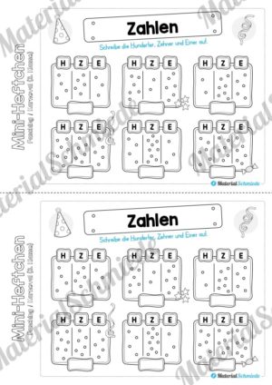 Mini-Heft: Fasching / Karneval für die 3. Klasse (Zahlen HZE)