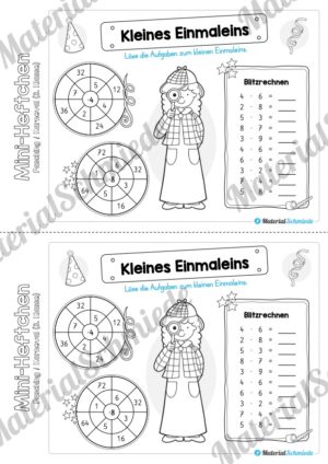 Mini-Heft: Fasching / Karneval für die 3. Klasse (Kleines Einmaleins)