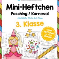 Mini-Heft: Fasching / Karneval für die 3. Klasse (25 Arbeitsblätter)