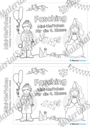 Mini-Heft: Fasching / Karneval für die 4. Klasse (Deckblatt Fasching)