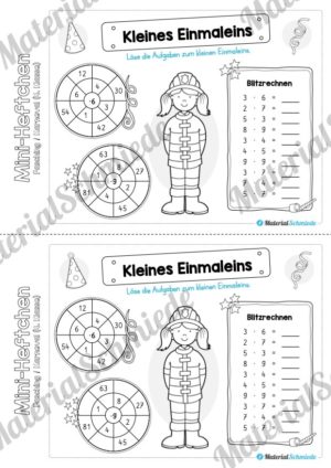 Mini-Heft: Fasching / Karneval für die 4. Klasse (Kleines Einmaleins)