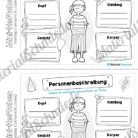 Mini-Heft: Fasching / Karneval für die 4. Klasse (Personenbeschreibung)