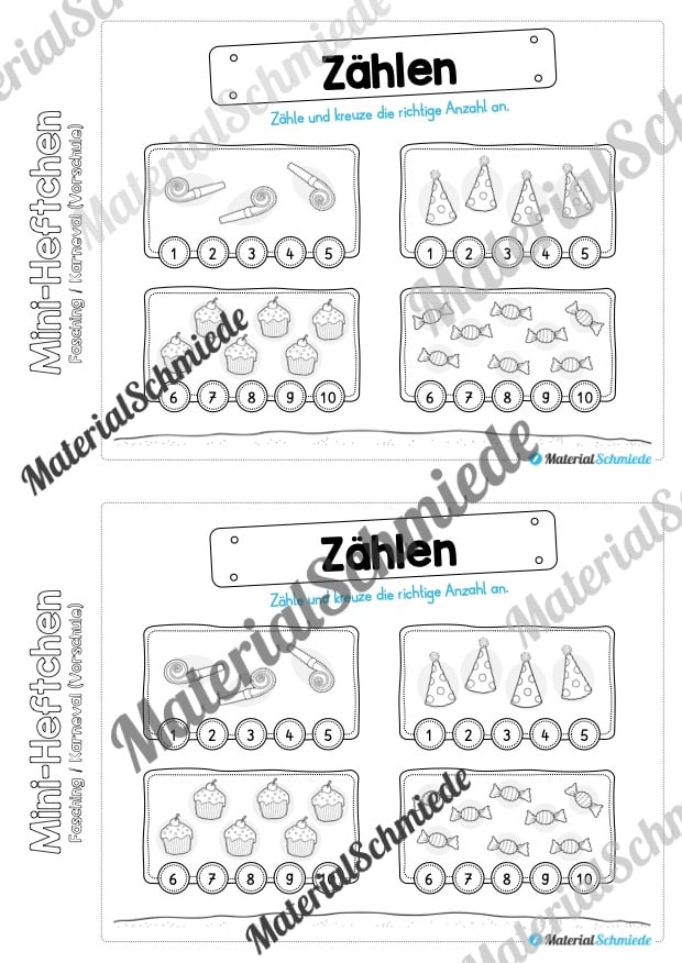 Mini-Heft: Fasching / Karneval für die Vorschule (Vorschau 03)